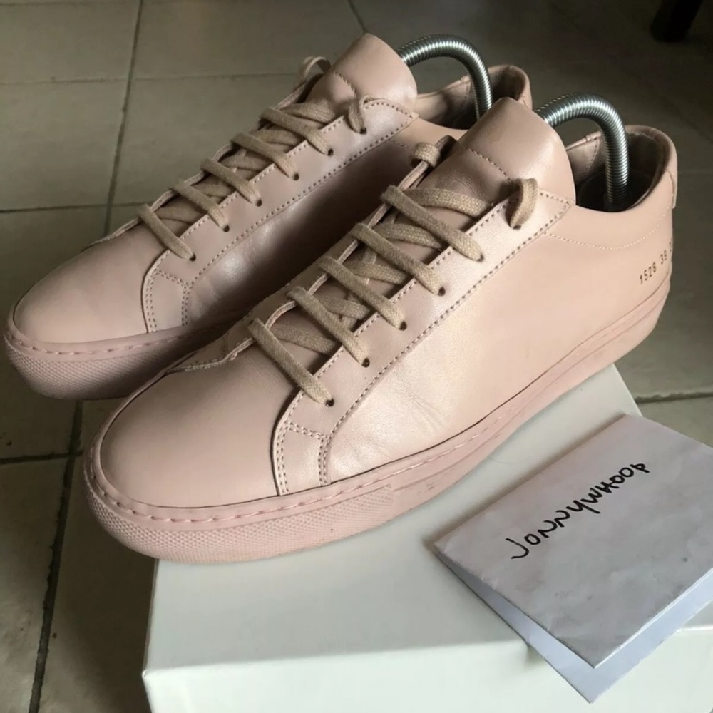 Common Projects 39 Blush Pink Leather Sneakers